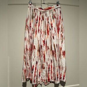 DKNY Patterned Linen Blend Maxi Skirt